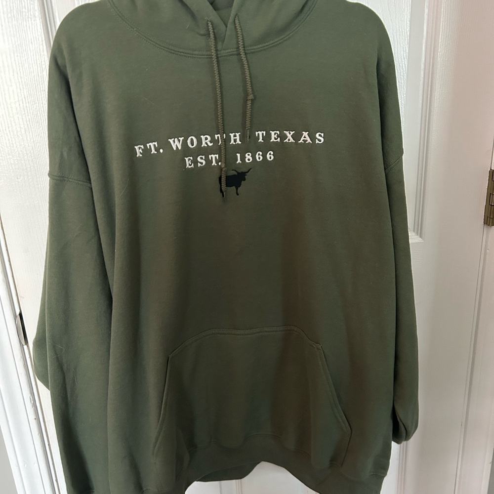 Green Hoodie with Texas Print